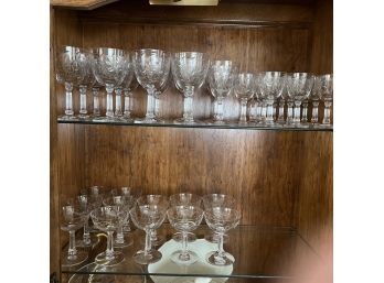Large Collection Of Fostoria Crystal Stemware 'Sprite' Pattern (Dining Room)