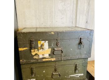 Vintage Army Green Foot Locker No. 1 (Basement)