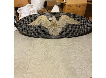Large Unique Eagle Mosaic Oval Tabletop Converted To Wall Art (Basement)