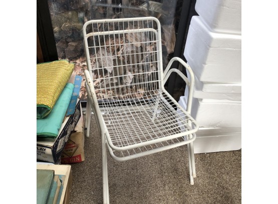 Pair Of Vintage Metal Stacking Chairs (Porch)