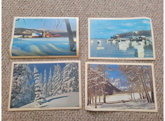 Set Of 4 Winter Scene Placemats (Downstairs Bedroom)