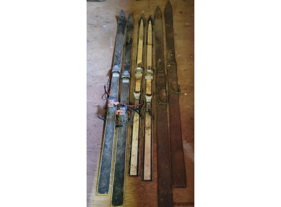 Three Pairs OfVintage Skis (Room Above Garage)