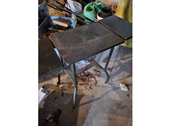 Metal Table With Wheels (Garage)