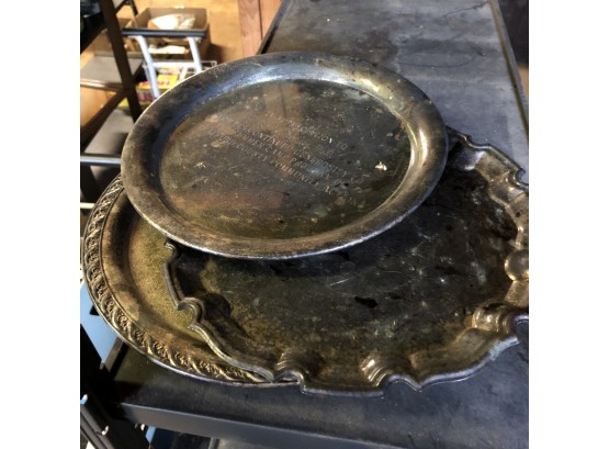 Assorted Silver Plate Platters (Garage Upstairs)