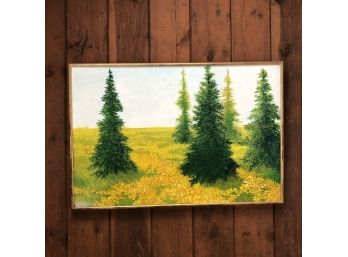 Large Painting Of Evergreen Trees (Porch)