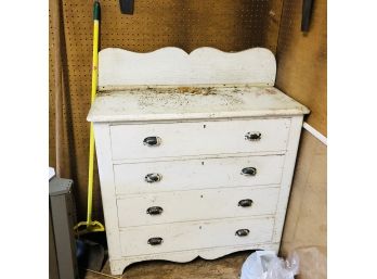 Vintage White Dresser - As Is (Garage Upstairs)