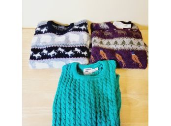 2 Wool Sweaters And London Fog Cotton Sweater