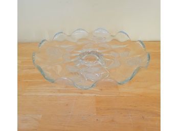 Beautiful Glass Cake Or Pie Footed Plate/ Stand