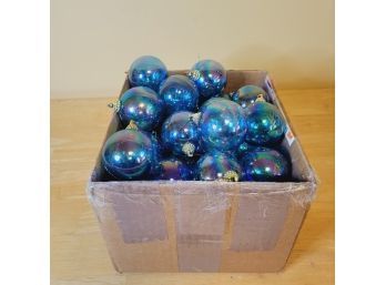 Blue Translucent Bulb Christmas Ornaments