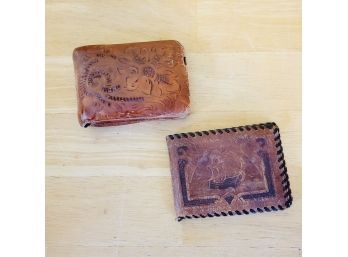 Set Of 2 Handmade Leather Wallets