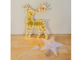 Lighted Deer And Star Tree Topper