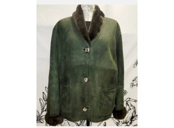 Tom Hayward Handmade Stockholm Style Sheepskin Coat. Dark Green. Size XL (16/18)