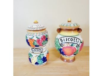 Set Of 2 Biscotti Jars