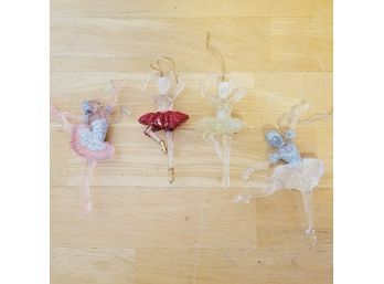 Set Of 4 Beautiful Ballerina Ornaments