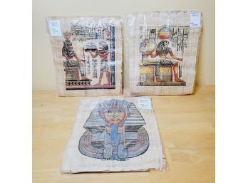 Set Of 3 Authentic Papyrus From Egypt