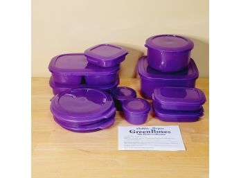 Set Of Purple Colored Green Boxes By Debbie Meyer QVC