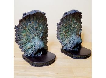 Exquisite Peacock Book Ends