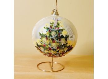 Extra Large Hand Blown And Hand Painted Large Christmas Ornament