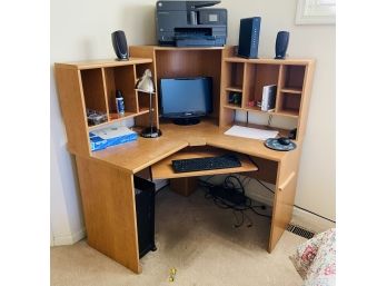 Corner Desk With Shelving (Desk Only, Does Not Include Items On Desk) (3rd BR)