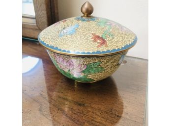 Painted Metal Dish With Lid (Bedroom)