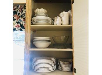 Kitchen Cabinet Lot No. 2: Pfaltzgraff Dishes And Others