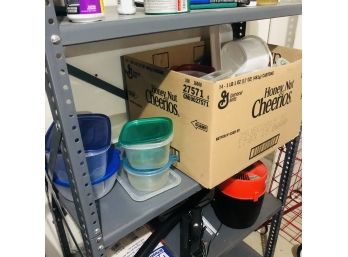 Shelf Lot: Plastic Food Storage (Garage)