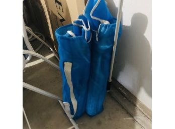 Set Of Two Blue Mesh Beach Chairs (Garage)