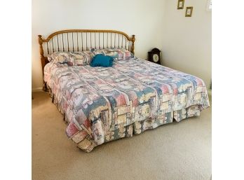 King Size Headboard / Bed With Comforter Set (2nd BR)