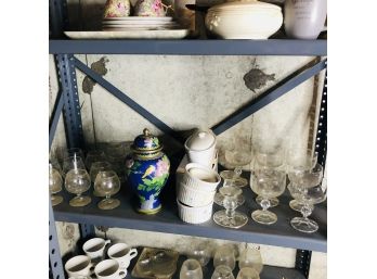 Shelf Lot: Glassware, Ceramics, Etc.