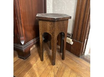Small Vintage Handmade Wooden Plant Stand, Side Table (Dining Room)
