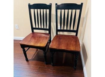 Pair Of Solid Wood Chairs (Basement)