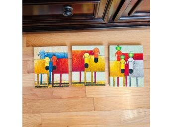 Set Of Three Colorful Canvas Prints (Upstairs)