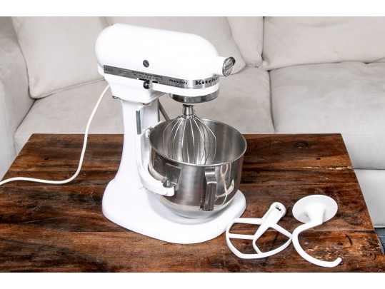 KitchenAid Mixer, Model K5SS, With Stainless Steel Bowl And Three  Attachments #177431