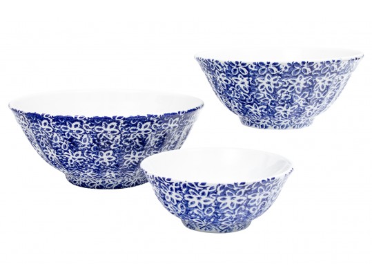 Vintage Noritake Bluebell Soup Bowls x1 Blue Band Blue Flowers Silver Trim