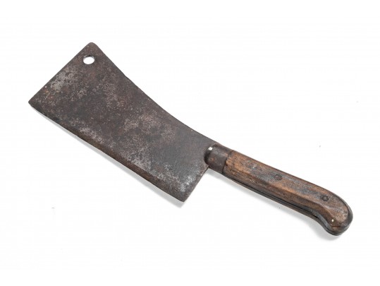 original oversized early 20th century american industrial chicago hog butcher's  meat cleaver with nicely worn solid