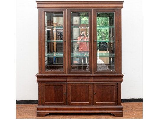 Broyhill Lighted 2 Part China Hutch With Glass Shelves 218008 Black Rock Galleries