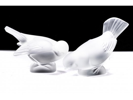 Lalique Pair Of Crystal Bird Figures #231968