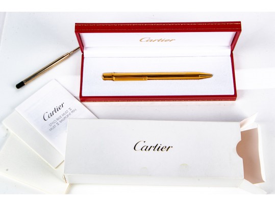 Cartier Stylo Bille Must II Ball Point Pen With Original Box