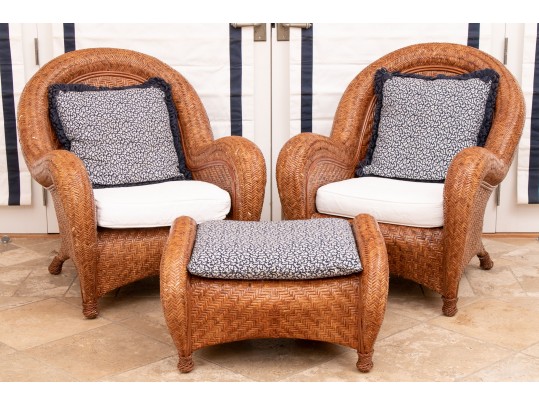 PotteryBarn Set of 2 Chairs w/ottoman - furniture - by owner