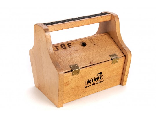 Sold at Auction: Vintage Wooden Shoe Shine Box