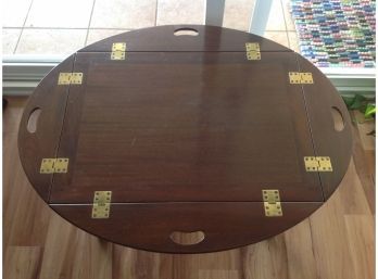 Virginia Craftsmen Reproduction Tray Table With Folding Sides