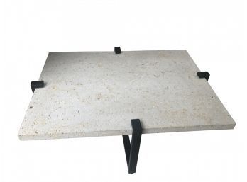 Contemporary Indoor / Outdoor Concrete And Steel Coffee Table