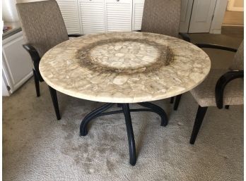 Mid-Century Stone And Iron Table