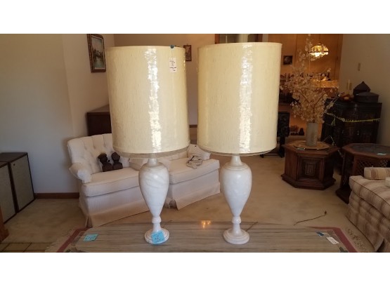 Pair Of Marble Lamps