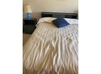 Blue Bed And Nightstand