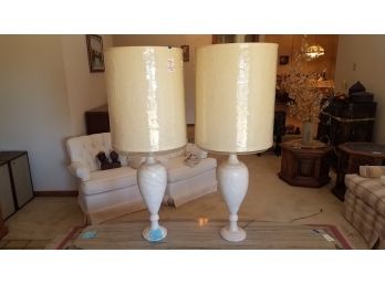 Pair Of Marble Lamps