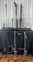 VINTAGE MIC AND GUITAR STAND BUNDLE , 9 PIECES