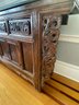 ANTIQUE HAND CARVED BUFFET WITH CUSTOM GRANITE TOP