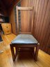 RESTORATION HARDWARE MISSION STYLE OAK DESK CHAIR WITH LEATHER SEAT