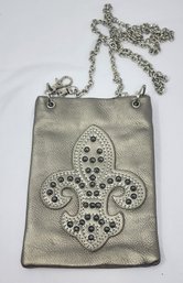 Vintage Metallic Leather Crossbody Small Bag
